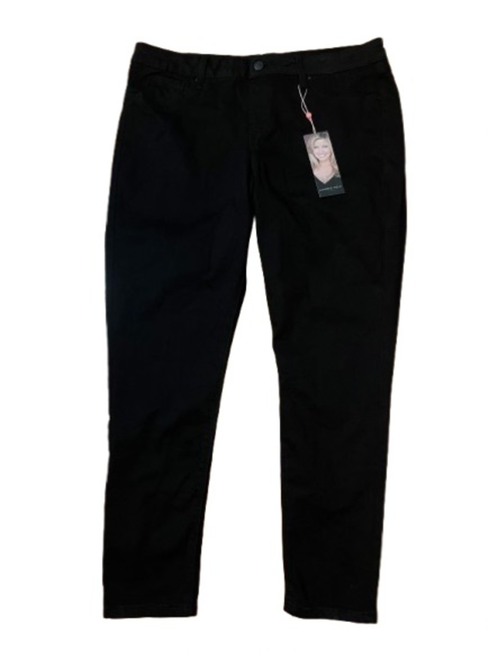 NWT Laurie Felt Los Angeles Silky Ankle Skinny Stretch Black Jeans Size Large
